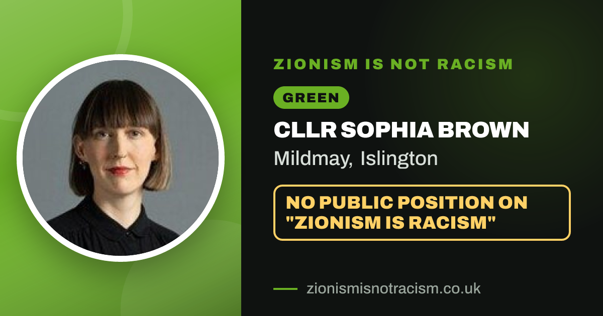 Share image: Cllr Sophia Brown, Mildmay ward, Islington